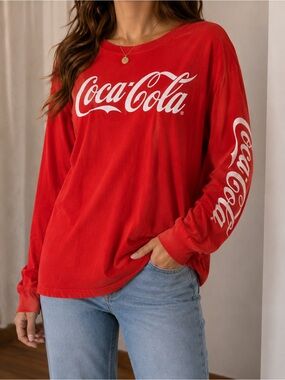 Retro Coca Cola Long Sleeve T-Shirt Vintage Size XL